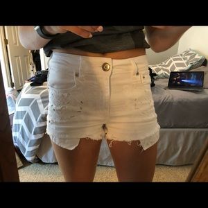 American Eagle White Jean Shorts